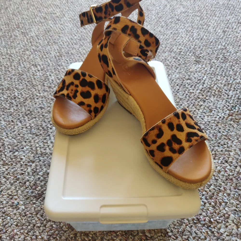 J. Crew Tan Leather Espadrille Slip-On